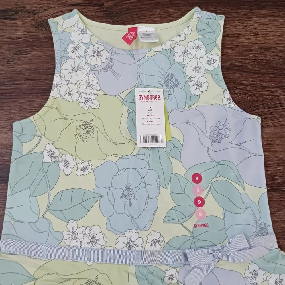 New Vtg 2005 Gymboree Petit‎ Four Floral Sleeveless Dress Size 9 New